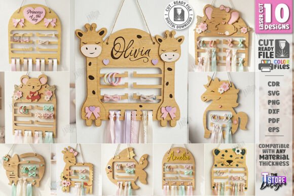 Download Wall Baby Bow Holders Laser Cut Bundle - Bow Collection