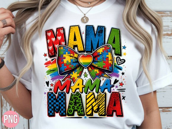Download Autism Awareness Mama Bow Rainbow PNG - Bow Collection