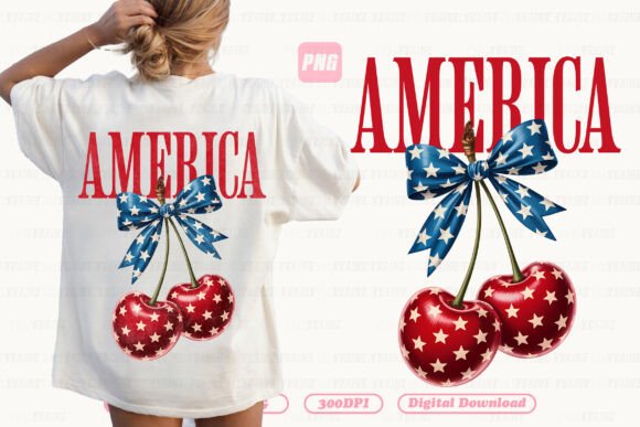 Download 4th of July America Cherry Coquette Bow - Bow Collection