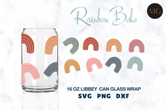 Download Rainbow Boho Libbey Can Glass Wrap - Bow Collection