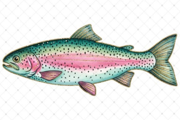 Download Vibrant Rainbow Trout Fish Illustration - Bow Collection