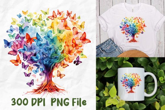 Download Autism Awareness Rainbow Butterfly Tree - Bow Collection