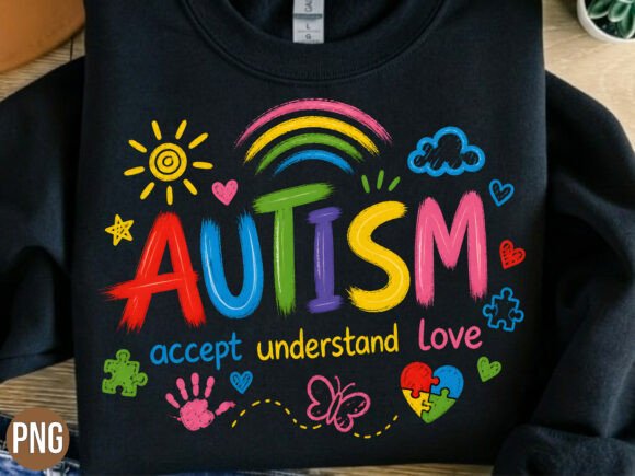 Download Autism Awareness Rainbow PNG Tshirt - Bow Collection