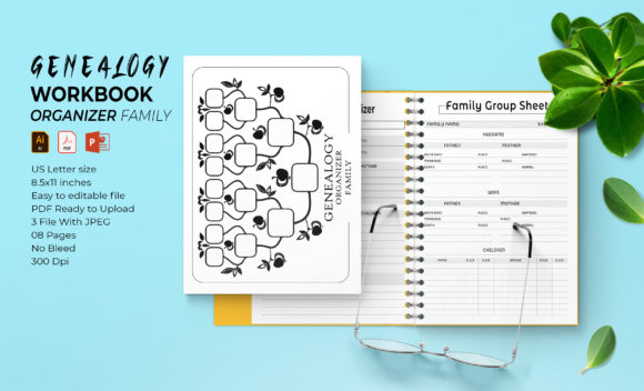 Download Genealogy Organizer Workbook  for Family - For family Collection